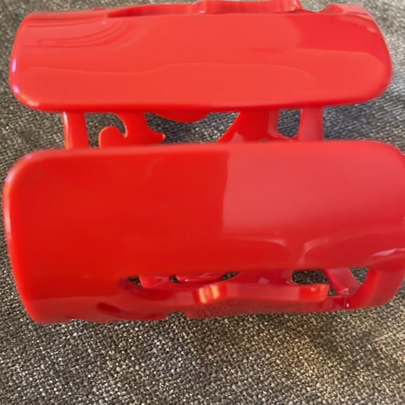 Red Carved Lucite Cuff Bracelet - Picture 4 of 4